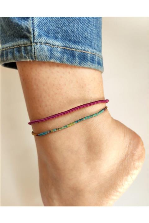 Atölye Merdiven 2'li Ip Halhal Seti Mürdüm Kırçıl