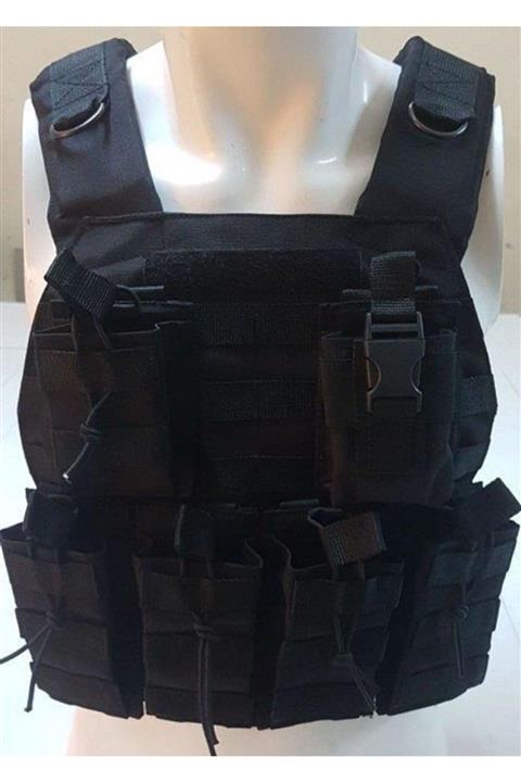 huntec Taktikal Siyah Hücum Yeleği