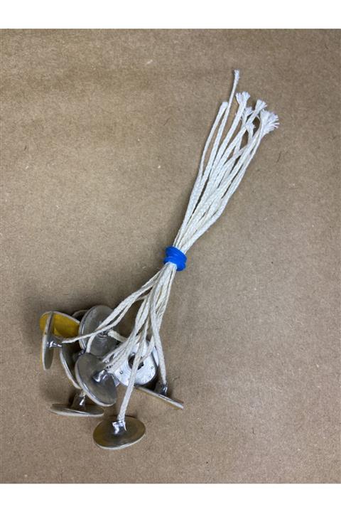 RufusConcept Pamuk Ip Fitil No:10 + Yapışkanlı Sehpa 10 Adet 15cm Boy