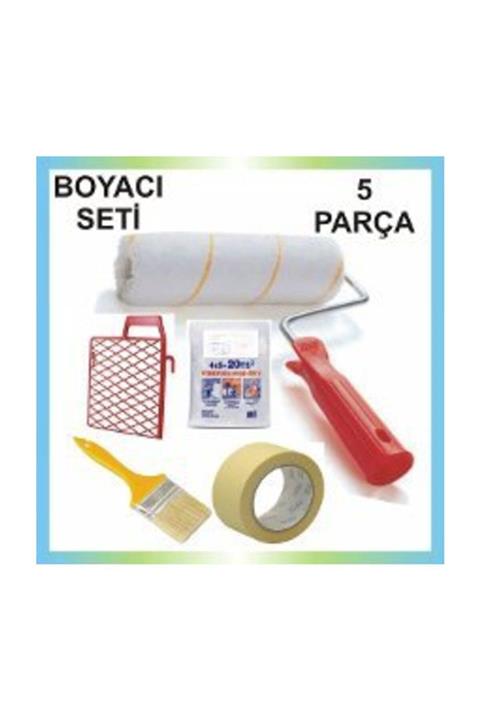 Yerli 5 Parça Boyacı Seti Fırça-rulo-ızgara-kağıt Bant -örtü