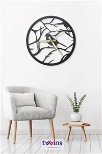 Twins Decorative Bird Lazer Kesim Metal Duvar Saati