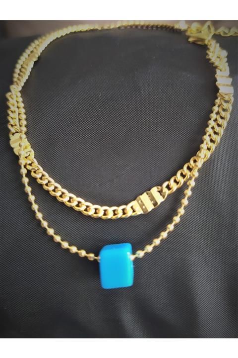 TAM SAATİ 2'li Mavi Boncuk Halhal