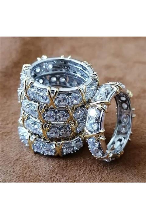 MySilver Kadın Gümüş Tamtur 16 Taşlı Yüzük