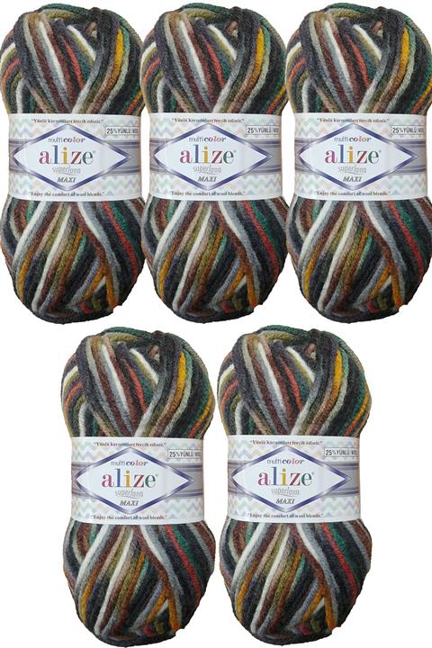 Alize Süperlana Maxi Multicolor 52148 (5 Adet)