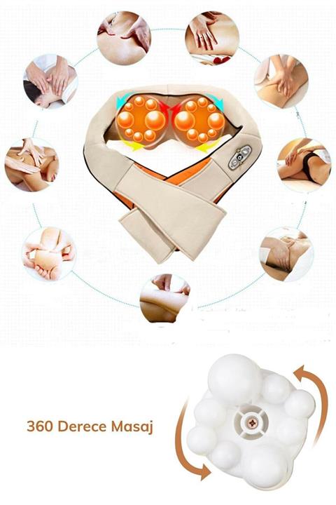 epazzar Araç Içi Portatif Masaj Aleti Tüm Vücut Ve Boyun Masaj Yastığı