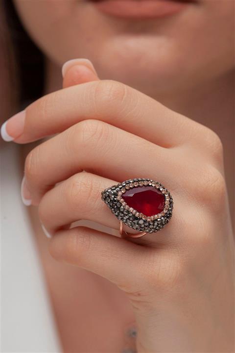 Tmec Silver Damla Tasarım El Işçilikli Gümüş Yüzük Lavin