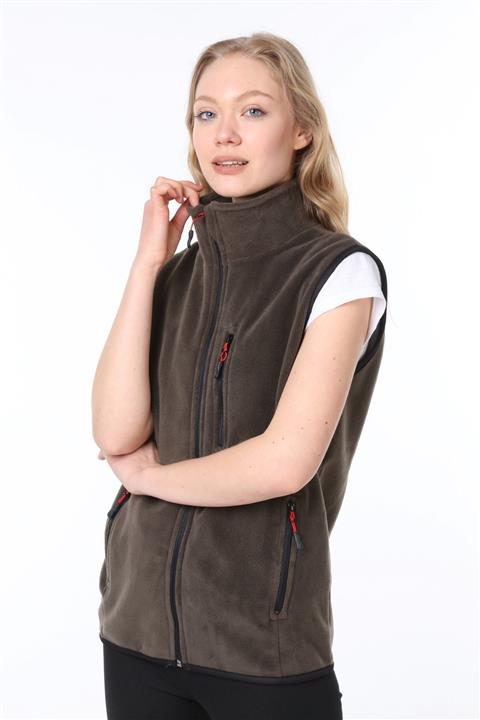 GHASSY CO. Kadın Haki Polar Çok Cepli Trekking Spor Yelek