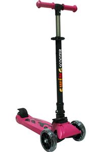 Swing Işıklı 3 Tekerlekli Scooter (60 Kg) Pembe