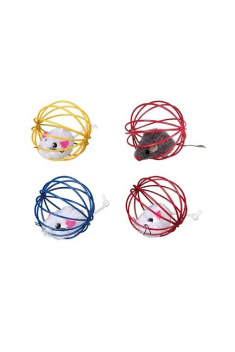 Easy Pet Top Içinde Pluş Fare Kedi Oyuncağı 6 cm