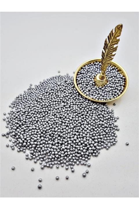 PASTA VİTRİN Pirinç Patlağı Metalik Pasta Süsü Gümüş - 100 Gr