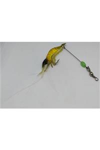 SAZAN RİG Karides Shrimp Sahte Silikon Balık Yemi Fosforlu Kancalı 7.5 Cm