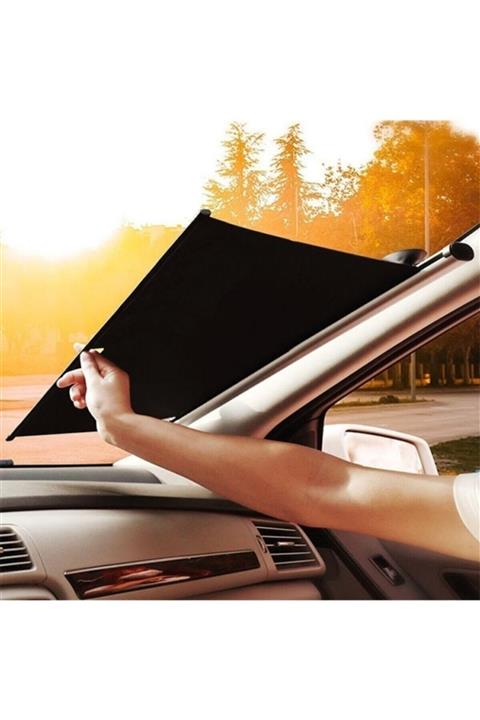 Baseus Auto Close Araç Ön Cam Güneşlik Otomatik Geri Çekilebilir 64cm Gri,siyah