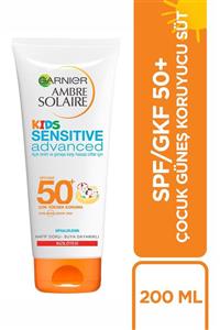 Garnier Ambre Solaire Sensitive Advanced Çocuk Güneş Koruyucu Süt GKF50+  200ML