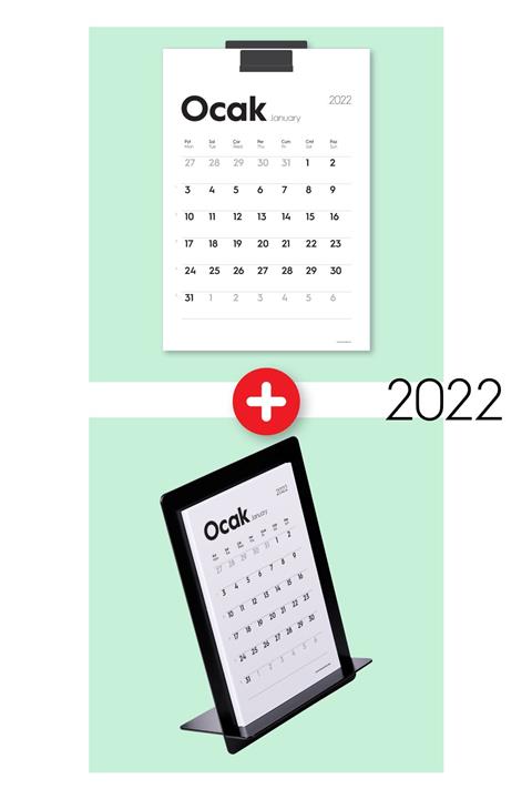 Munu Note 2022 Duvar Takvimi Masa Takvimi Set
