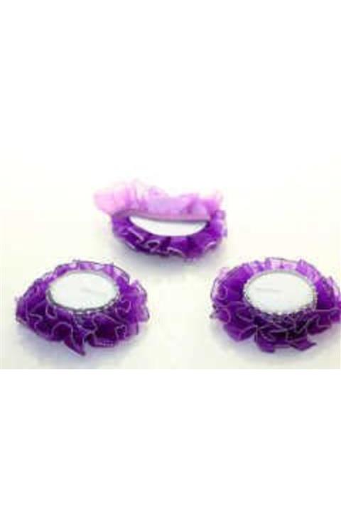 Gelince Alışveriş Mor Fırfırlı El Mumu