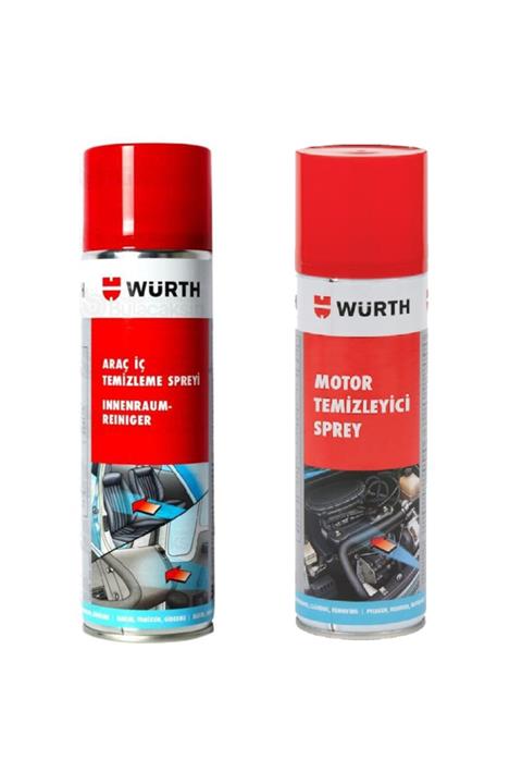 Würth Motor Temizleyici Sprey + Araç Içi Temizleyici Sprey 500 Ml