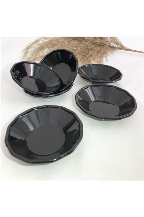 EVİMSAN 12'li Siyah Çay Tabağı