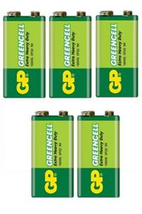 GP 5 Adet  1604g-b Greencell Extra Güçlü 9 Volt Pil (9volt Çift Başlı Alkalin Pil)