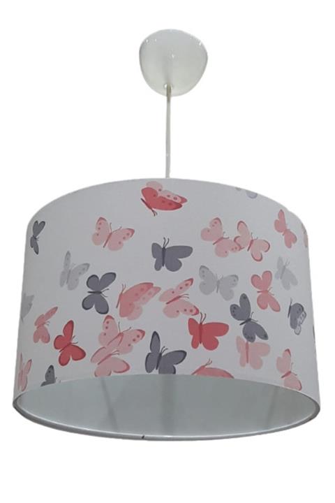RÜYAM ABAJUR Kız Lamba Çocuk Odası Genç Odası Kelebek Desen Sarkıt Avize Abajur
