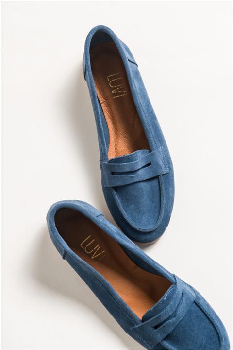 LuviShoes Kadın Kot Süet Babet F02