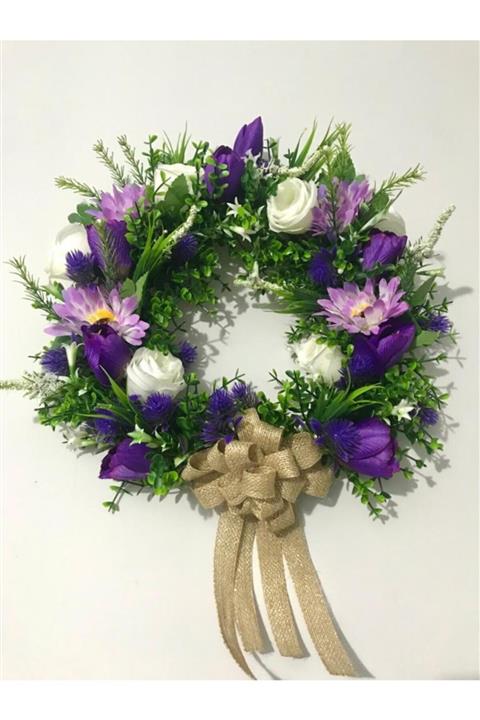 Beykan Mor Çiçekli Kapı Önü Süsü