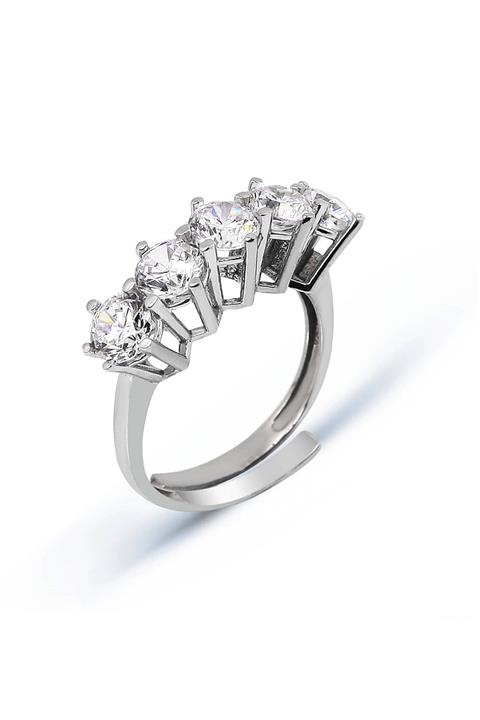 Argentum Concept Zirkon Beştaş Gümüş Ayarlanabilir Yüzük