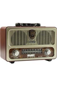 BK STORES Meier M-111bt Nostaljik Ahşap Retro Fm Radyo Usb Sd Bluetooth