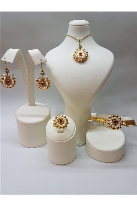 Çelikoğlu Kuyumculuk 14 Ayar Altın Sivrihisar Inci Set