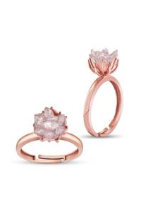 SilverXJewellery Gümüş Beyaz Lotus Çiçeği Yüzük