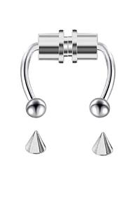 Ne&Ra Mıknatıslı Fake Septum Piercing Gri