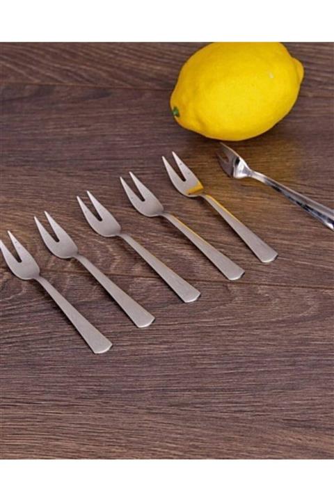 Afilli 6 Adet Paslanmaz Kararmaz Limon Çatalı