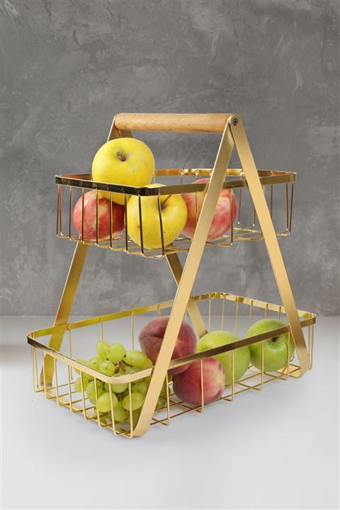 Zarif Home Gold 2 Katlı Sunumluk Sepeti