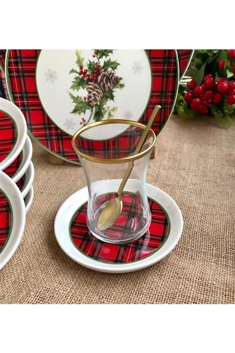 Dame Marie Yeni Yıl Başı Çay Tabağı 6 Lı
