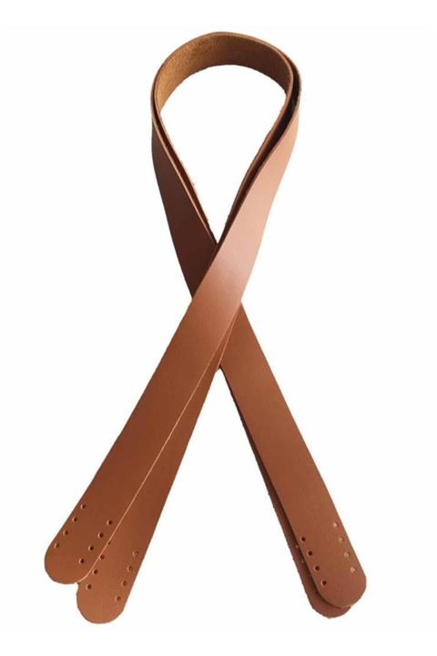 angel çanta aksesuar 80x2.4 Cm, Tek Kat Suni Deri Taba Renk Çift Sap