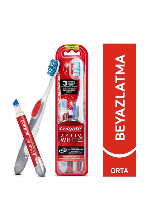 Colgate 360 Optik Beyaz Diş Fırçası ve Beyazlatıcı Diş Kalemi