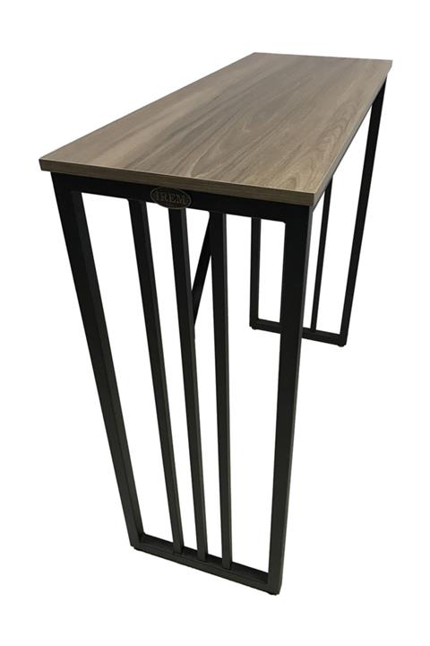 İREM Bar Masası Metal Ayaklı Masa Ceviz