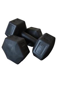 Tedarikcenter Dambıl Seti Fitness Vücut Geliştirme Aleti 5 kg X 2 Adet 10 kg Dumbell Ağırlık Seti - Siyah