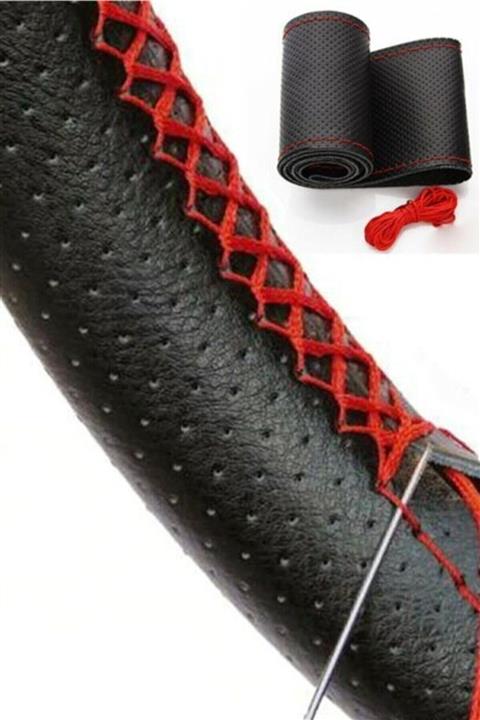 AYAZGURUP Fiat Linea Dikmeli Direksiyon Kılıfı Noktalı Siyah (kırmızı Dikişli)