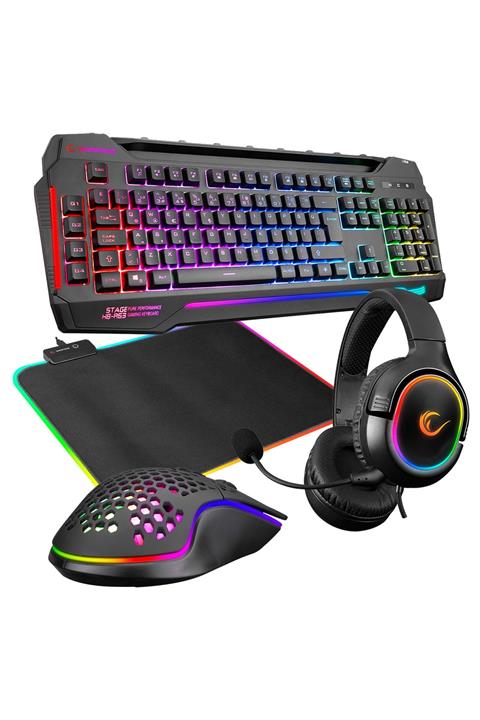 Rampage Ultra Combo Fireball Rgb Makrolu Gaming Oyuncu Set Profesyonel Oyuncu Seti 4'lü