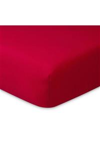 Maki %100 Pamuklu Ranforce Lastikli Çarşaf 200x200 (32 Cm Derin Flaplı) , Kırmızı
