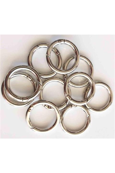angel çanta aksesuar 10lu 2.5 Cm Gümüş Renk Yaylı Halka Örgü Çanta Için