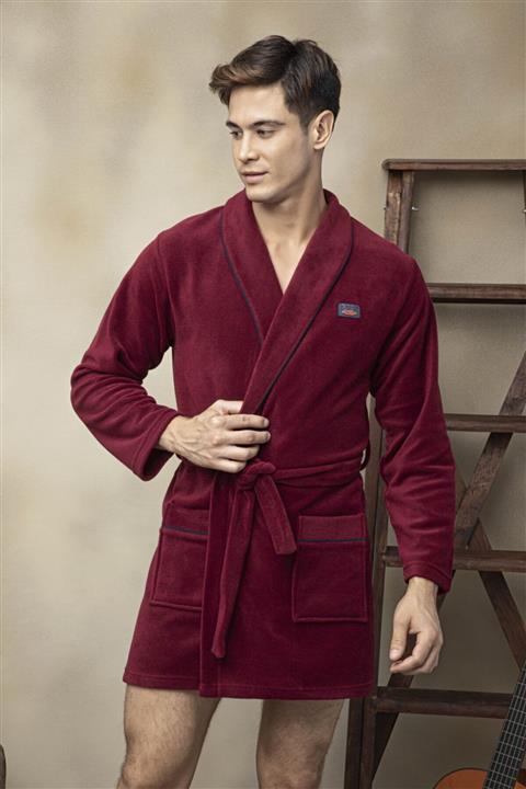 SWATİ Erkek Bordo Polar Sabahlık Robdöşambr Rob