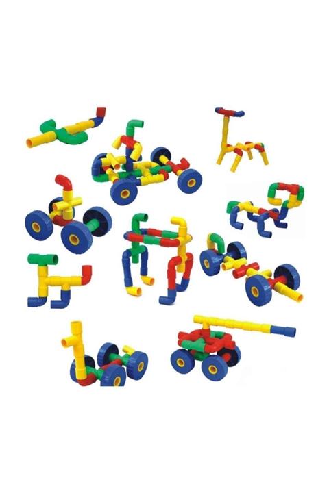 dünya kreş market King Kids Tekerlekli Boru Lego 72 Parça Fma06155