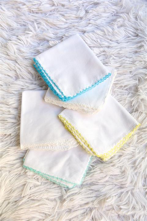 Eke Rengarenk 5'li Pamuklu Ağız Silme Mendili