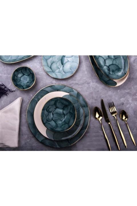 Marianna Bulut 24 Parça Yemek Seti Turkuaz