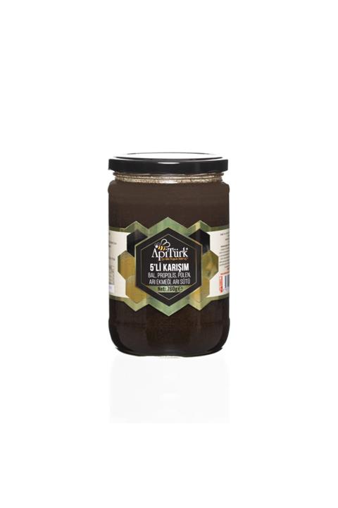APİTÜRK Karışım 760 gr 5'li (Bal+propolis+arı Sütü+Polen+Arı Ekmeği)