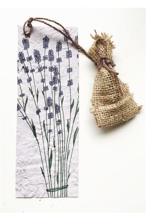 kemahlı design El Yapımı Kağıt Ile Lavanta Kokulu Kitap Ayracı