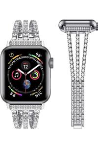 UMD Apple Watch Uyumlu 38/40/41 Mm Taşlı Metal Kordon