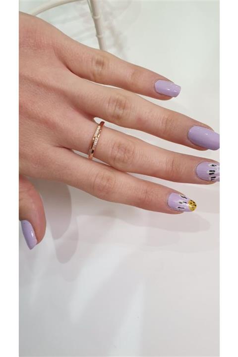 Ay Gümüş Kadın Zirkon Taşlı Çıtır Ince Halka Yüzük 925 Ayar Gümüş