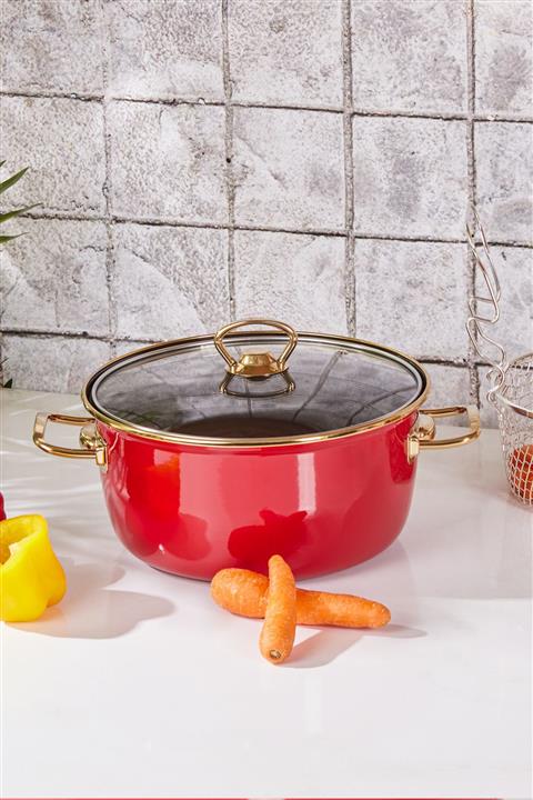 Karaca Retro Emaye 22 Cm Kızartma Tenceresi Kırmızı
